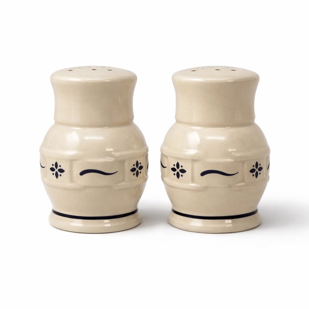 Longaberger Woven Traditions Classic Blue Cottagecore Salt & Pepper Shakers